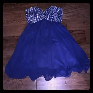 Blue sparkle occasion dress!